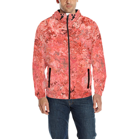 Roseate Clouds (Pink) Men's All Over Print Quilted Windbreaker