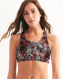 Scarlett Ghost (Black) Women's All-Over Print Seamless Sports Bra