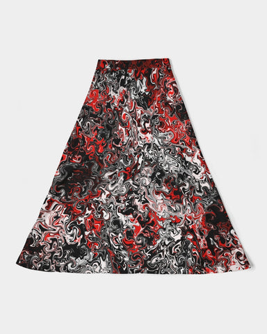 Scarlett Ghost (Black) Women's All-Over Print A-Line Midi Skirt