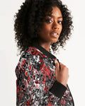 Scarlett Ghost (Black) Women's All-Over Print Bomber Jacket