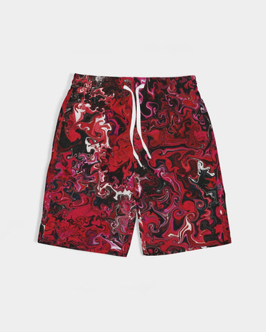 Crimson Chroma (Red) Boys  All-Over Print Swim Trunk