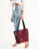 Crimson Chroma (Red) Canvas Zip Tote